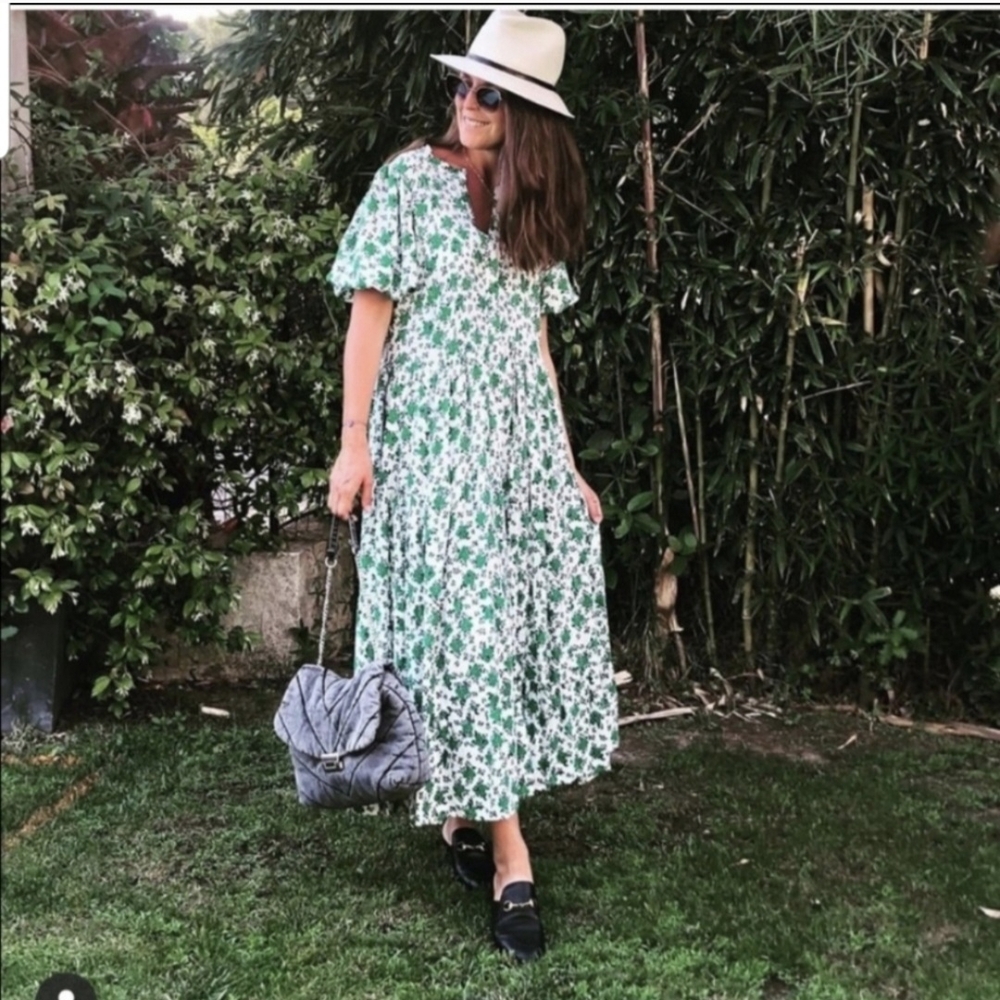 💋Zara Green Floral Midi Dress💋